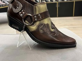 4492-08 коричневый+зеленый , натуральная кожа , каучук