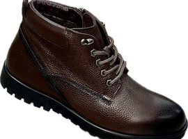 17833-0856 коричневые , натуральная кожа, байка ,каучук