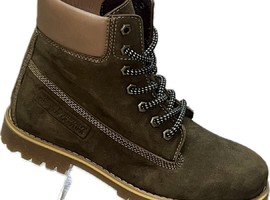 9916-303 оливковый, натуральная кожа, байка, каучук